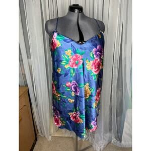 negligee nightgown blue pink flowers